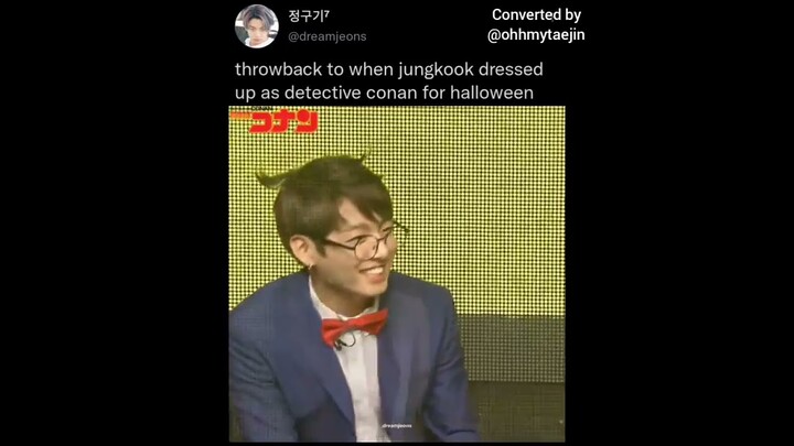 remember when jk dressed up as detective Conan for Halloween 🎃