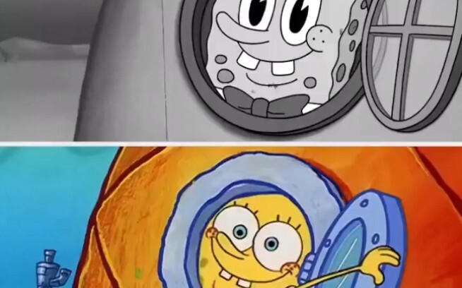 ถ้า SpongeBob SquarePants เป็นสไตล์เรโทรขาวดำ