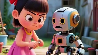 哪吒的机器人踩坏了妹妹的洋娃娃