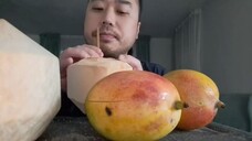 ASMR Sweet & Juicy Mango 🥭 + Young Coconut 🥥(Eating Sounds & Cutting Sounds)