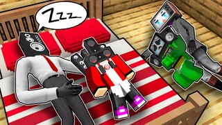 JJ favorite BABY? MIKEY and TV WOMAN SLEEPS on the FLOOR - Family Sad Story in Minecraft - Maizen