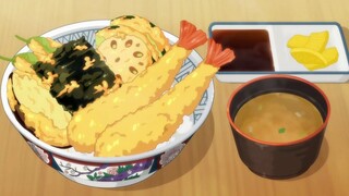 Animasi Makanan Fooni: Udang Goreng Tempura, Nasi, dan Sup Miso🍤🍚Mukbang animasi Tendon