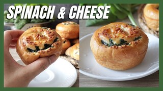 ขนมปังผักโขมชีส นวดน้อย ไม่ต้องฟิมล์ แต่นุ่มนานเกือบอาทิตย์ !! | Spinach and Cheese Rolls