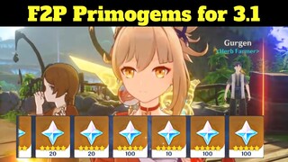 Version 3.1 Primogem Count (Most Freemogems Ever??)