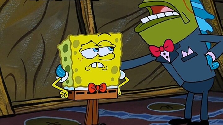 SpongeBob mengenakan celana panjang dan menjadi pria dewasa, berhasil masuk ke kelas atas