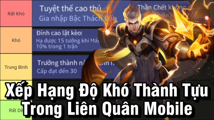 Xếp Hạng Độ Khó Thành Tựu Trong Liên Quân Mobile - NTD LQ