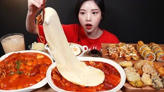 SUB)치즈가득 죠스국물떡볶이 쌀떡볶이 먹방!❤‍🔥 모둠튀김 계란김밥 김치볶음밥 감자채튀김까지 죠스익스프레스 분식 꿀조합 리얼사운드 Tteokbokki Mukbang Asmr