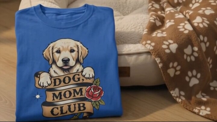 Dog Mom Club T-Shirt — Cute Golden Retriever Graphic Tee for Dog Lovers