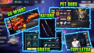 FREE FIRE!! BOCORAN SHOTGUN 2 M1887 TERBARU, SKIN KATANA LOBBY, PET DREKI DRAGON
