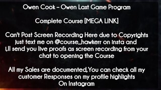 Owen Cook  course  - Owen Last Game Program download