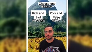 不开心但有钱 or 穷但开心，二选一 😂