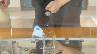 Invite your friends to come and watch the fish tank coin challenge