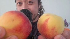 ASMR EATING SOUNDS - 2 PEACHES