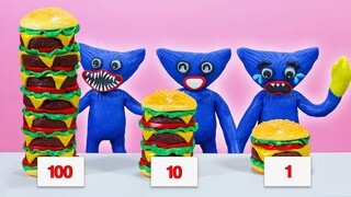 Huggy Wuggy Mukbang : 100 Layers Of Burgers Challenge | Poppy Playtime Animation & Stop Motion ASMR