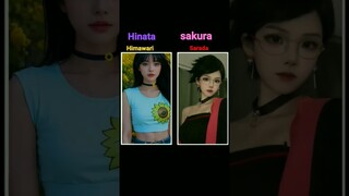 jj cosplay #anime nature👭//sakura🌸sarada // hinata gimawari //