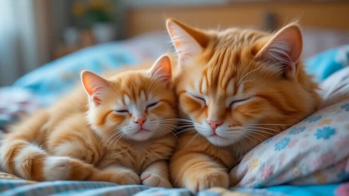 Mama Cat and Ginger Cozy Morning Routine