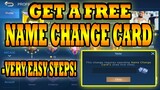 HOW TO GET A NAME CHANGE CARD FOR FREE IN MOBILE LEGENDS (VERY EASY STEPS)