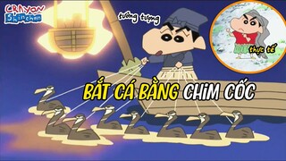 Xem đánh cá bằng chim cốc & Đọc được suy nghĩ | Shin Cậu Bé Bút Chì | Xóm Anime