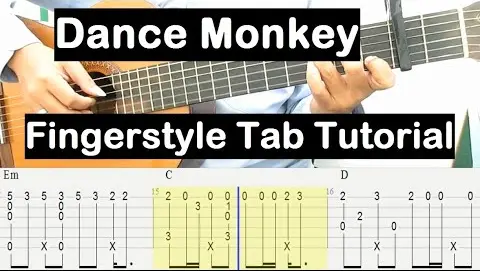 Dance Monkey Guitar Lesson Fingerstyle Tab Tutorial Guitar Lessons for Beginners