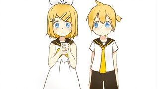 Xin chúc mừng cặp song sinh Kagamine. Mô tả và sửa đổi gif.