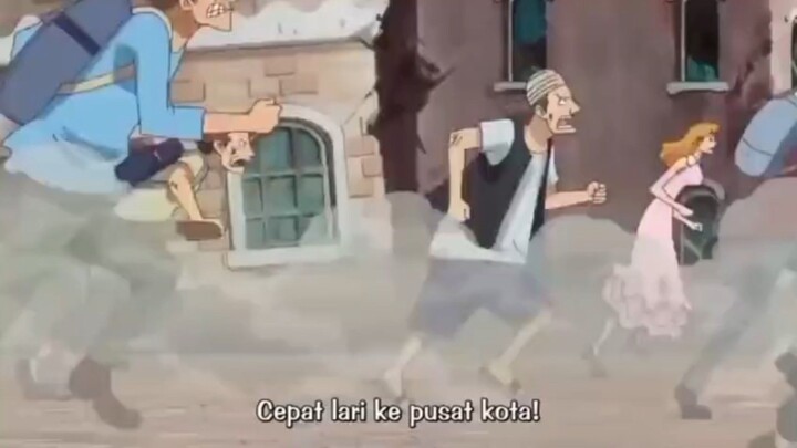 Luffy pergi dari kota