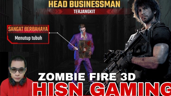 games zombie fire 3D,  zombie  head businessman terjangkit virus