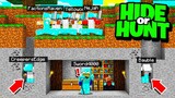 my SECRET Minecraft base vs 20 Minecraft HUNTERS! (Hide Or Hunt)
