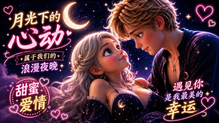 🌙 Luna & Aster ⭐｜月光下的心动 ❤️ Cute Love Story