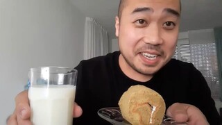 ASMR Matcha Red Bean Cake Roll & Milk + Glass Cup Lick & Plate Lick