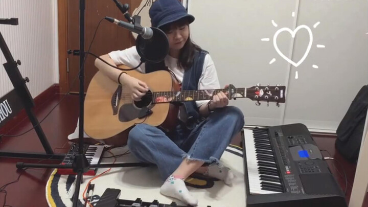 [Music]Covering '打ち上げ花火'|Daoko X Yonezu Kenshi-Looper & guitar version