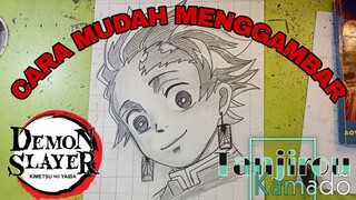 cara mudah menggambar anime demon slayer, tanjiro part.2