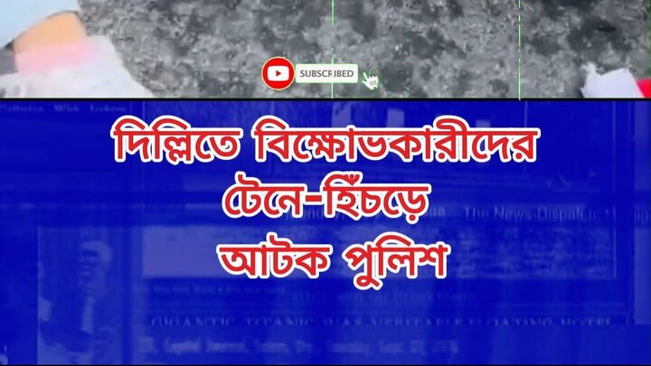 দিল্লিতে বিক্ষোভকারীদের টেনে-হিঁচড়ে আটক পুলিশ