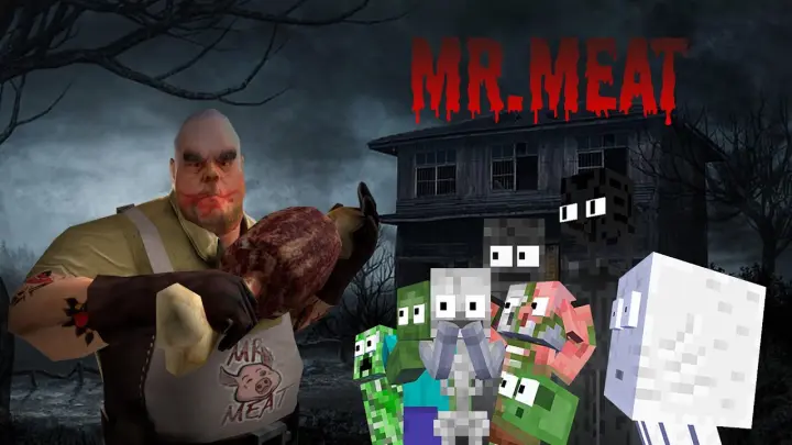 Monster School : MR.MEAT FUNNY HORROR CHALLENGE - Minecraft Animation