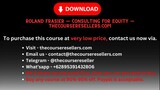 Roland Frasier — Consulting For Equity — Thecourseresellers.com