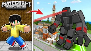 MECHA KING KONG SINAGIP ang VILLAGE ng UWU CITY sa Minecraft PE