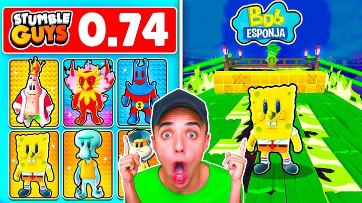 NUEVAS SKINS *BOB ESPONJA* y BLOCKDASH en BETA CERRADA 0.74 😱 STUMBLE GUYS