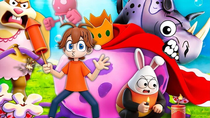 Battle in Bikini Bottom! Giant Sandy, Rhino-Head Monster Fish, and the Jellyfish King are all defeat