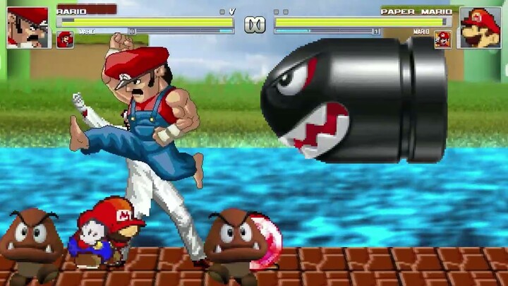 AN Mugen #404: Rario & KOF Mario VS Paper Mario & Poc-Mario