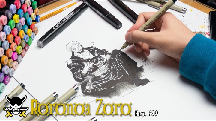 Manga Drawing - Roronoa Zoro | One Piece ワンピース (Chap. 599)