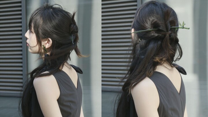 حُلي زجاجي | عِقال شعر بتصميم بامبو يضفي جوًّا هادئًا ورائقًا~