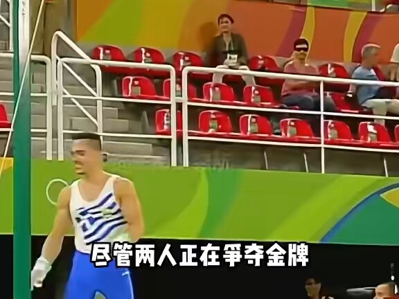 Olympic gymnast makes a major mistake on the rings, but his opponent lends a helping hand, creating 