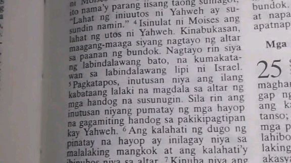 Pang Araw Araw na Talata.         Exodus 24:5-8