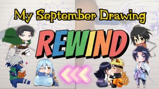 My SEPTEMBER Anime Drawing🖊️ | REWIND⏪ | Famous Anime Lines