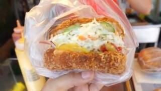 ขนมที่คนเกาหลีทุกคนจำได้! ขนมปังสลัด แซนวิชผัก.  Korean Street Food