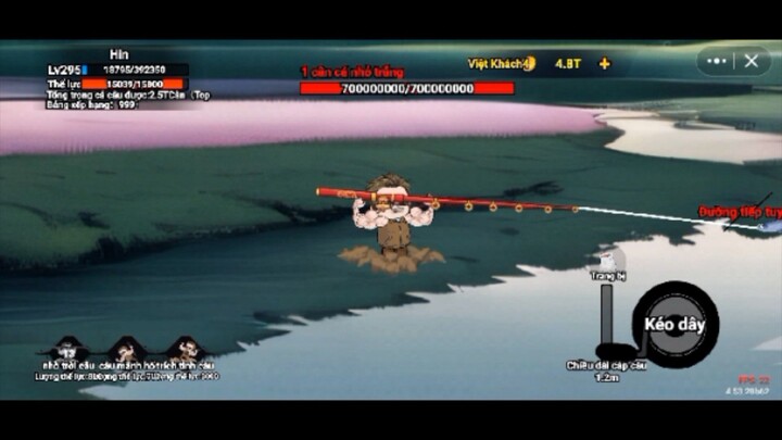 test chiêu nv mới trong Câu cá vạn cân