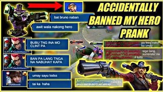 CLINT PRANK!! | ACCIDENTALLY BANNED MY HERO PRANK | TRASHTALKER HILDA NAGING SPEECHLESS|MLBB