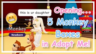 🐵🎁 OPENING 5 MONKEY BOXES! // Roblox Adopt Me!