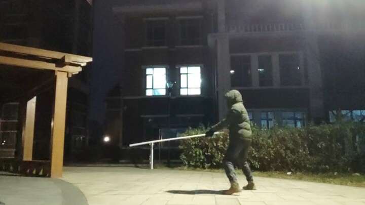 长棍vs绳镖，与朋友的玩闹