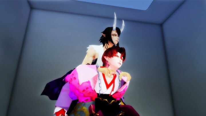 [ Onmyoji mmd ] When Kidomaru and Odakemaru were trapped in the elevator, when Haiguo accent met Hei