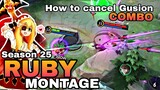 How to cancel Gusion Combo using RUBY | ikanji | RUBY MONTAGE | Top Global Ruby | Mobile Legends